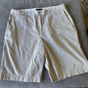 Banana Republic Factory Men's 36 Seersucker Beige white Stripe Chino Short 10"